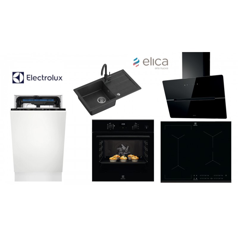 Zestaw AGD Electrolux Parowy piekarnik, płyta indukcyjna, okap wolnowiszacy