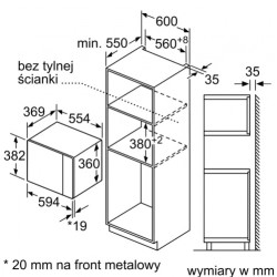 Wymiary mikrofalówki Bosch BFL550MB0