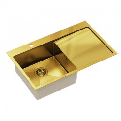 Złoty zlewozmywak z długim ociekaczem