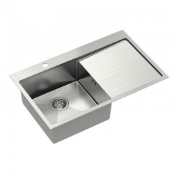 Stal szczotkowana zlewozmywak z ociekaczem z prawej strony